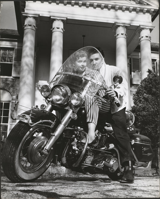 Elvis Presley and Sweetheart on Motorcycle