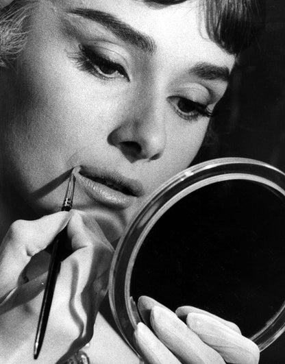 Audrey Hepburn Applying Makeup Glamour Shot