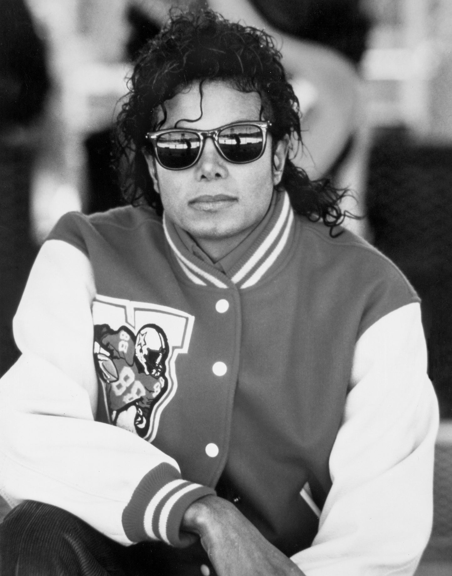 Michael Jackson Wearing Letterman Jacket