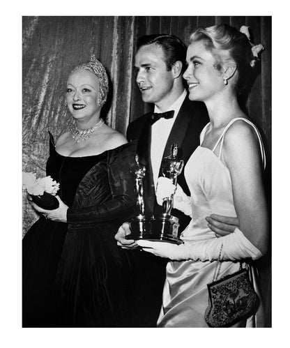 Bette Davis, Marlon Brando, and Grace Kelly at the Oscars