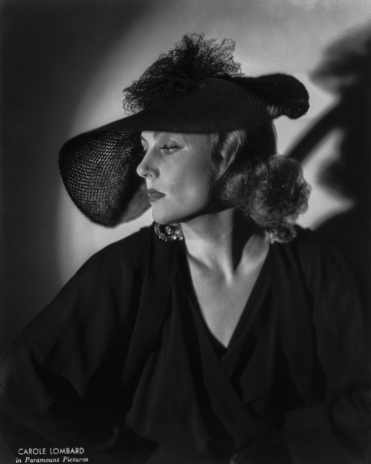 Carole Lombard Dramatic Portrait in Hat