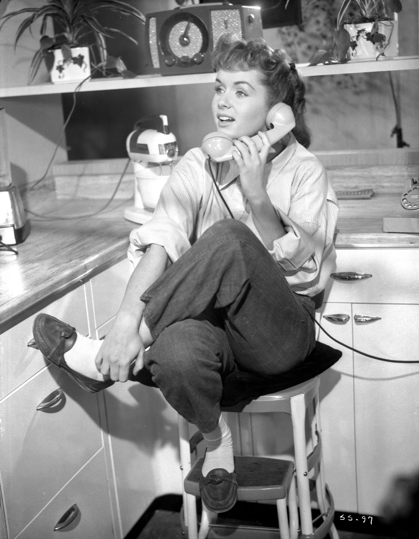 Debbie Reynolds Talking on Telephone