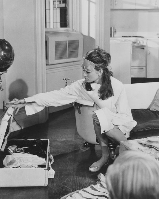 Audrey Hepburn Packing in Her Apartment