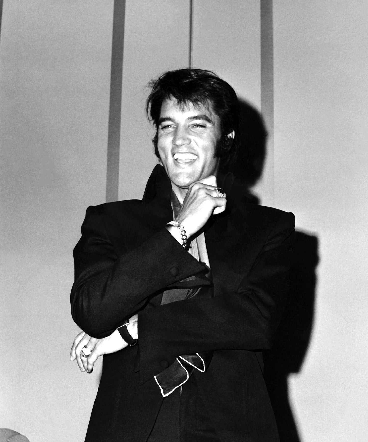 Elvis Presley Laughing at a Press Conference