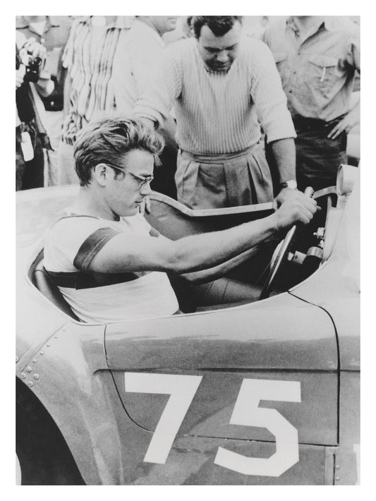 James Dean Behind the Wheel in his Porsche Racer