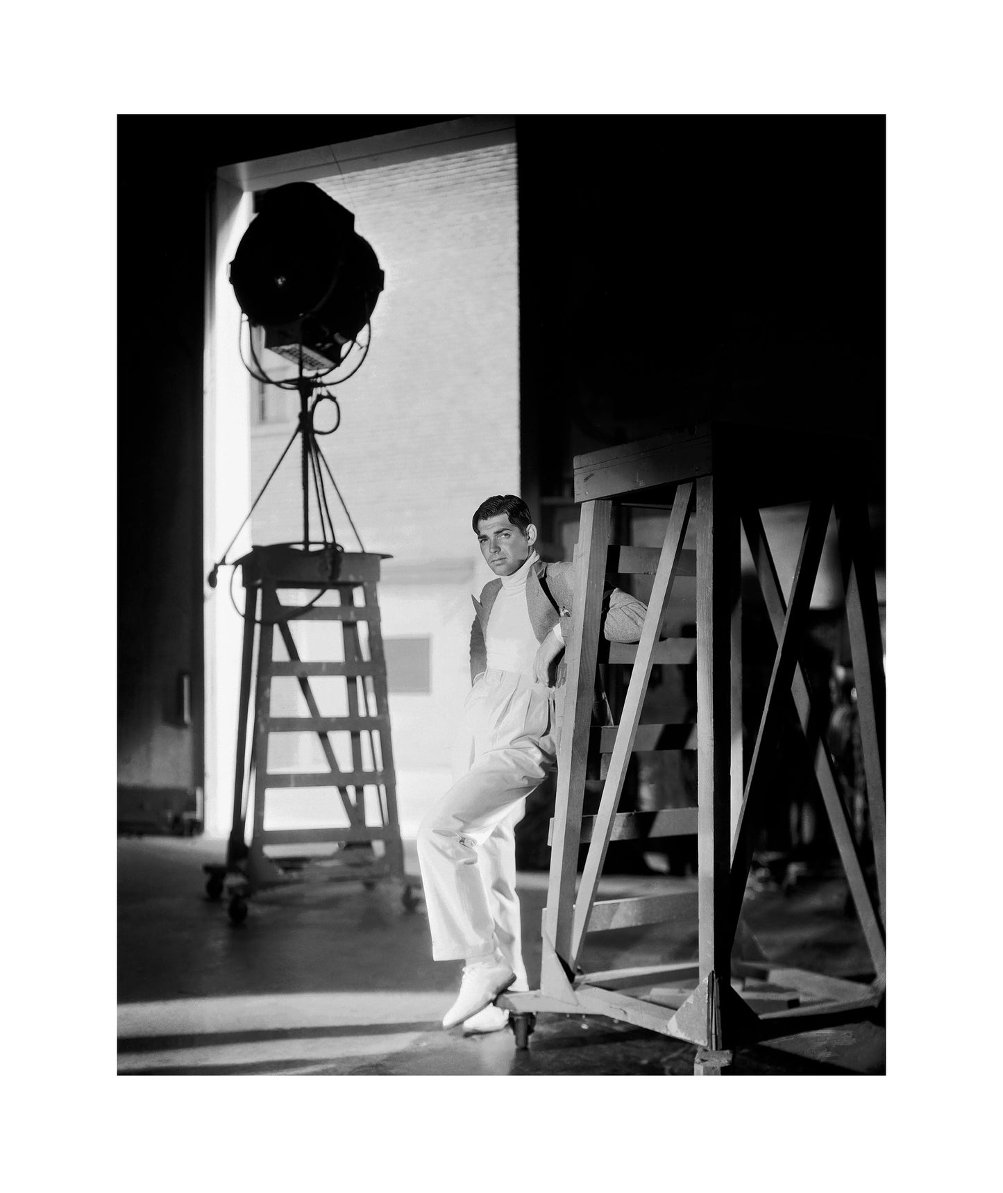 Clark Gable Posed in Sound Stage