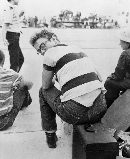 James Dean Sitting at Car Rally