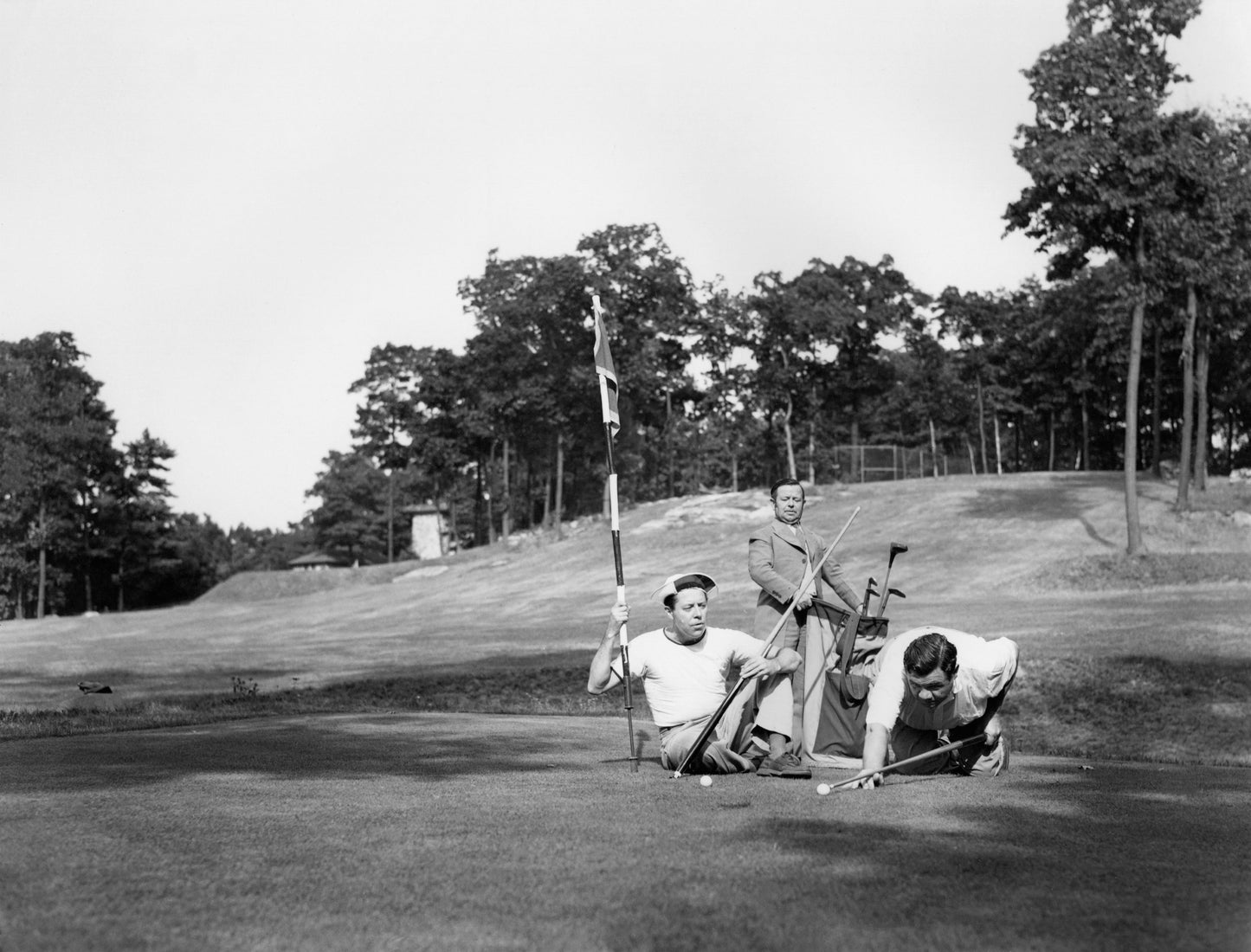 Babe Ruth Taking a Shot on the Green