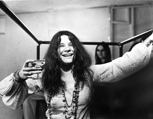 Janis Joplin Drinking Backstage