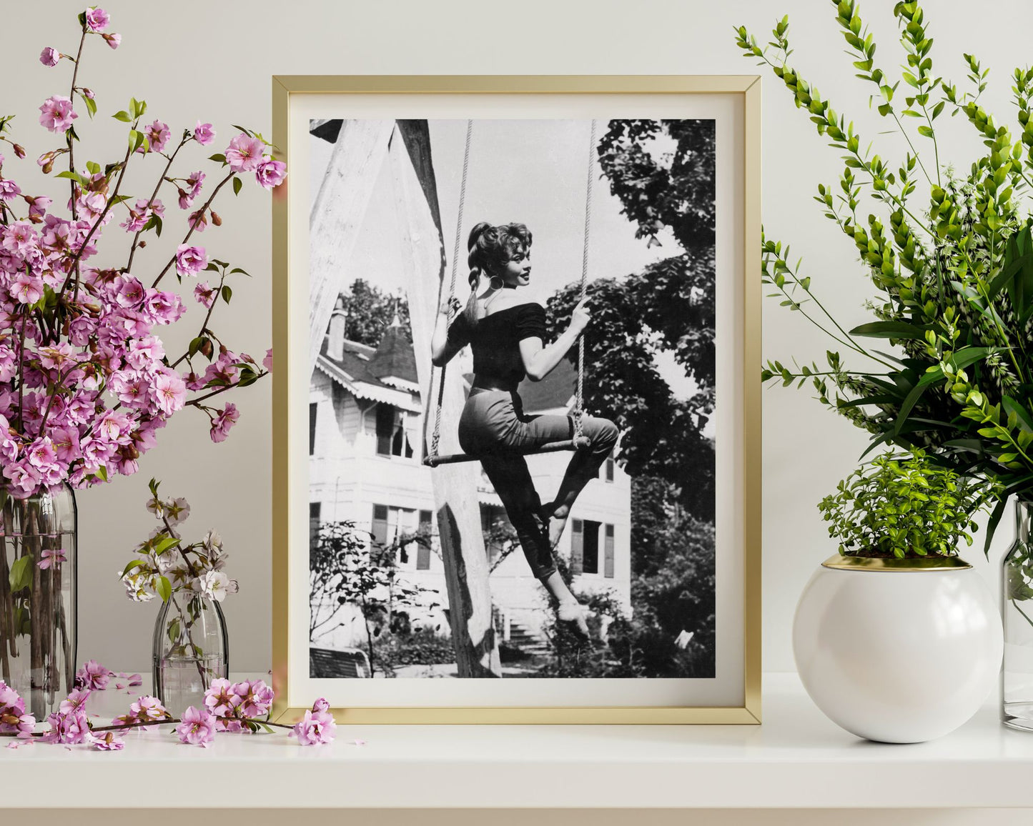 Brigitte Bardot on a Swing